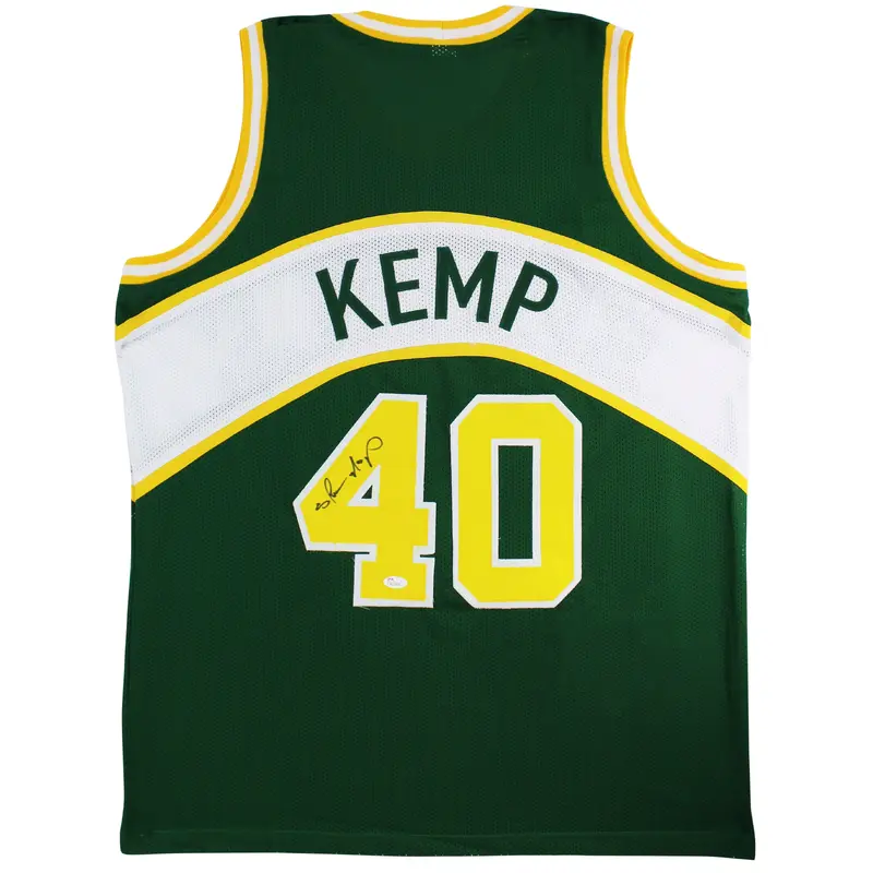 Shawn Kemp Authentic Signed Green Pro Style Jersey Autographed JSA Witness
