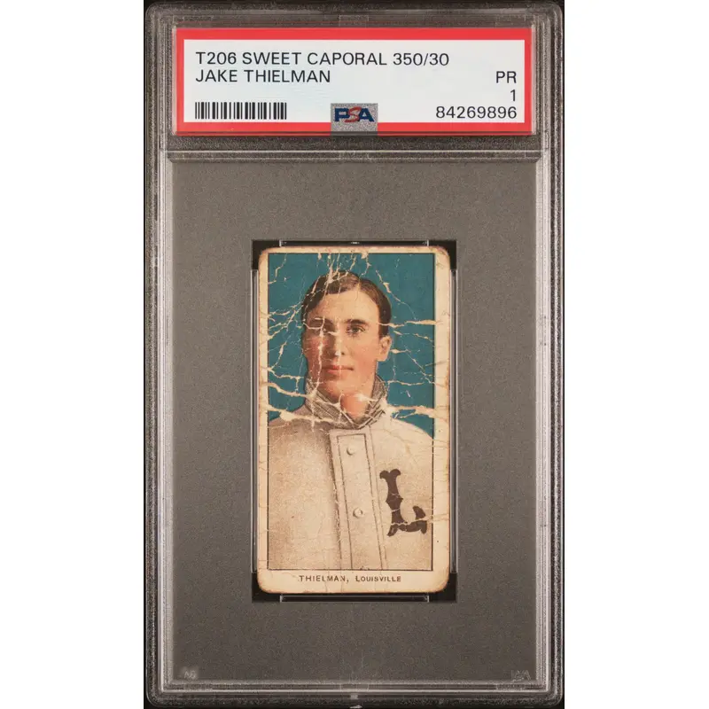 Jake Thielman 1909-11 T206 Sweet Caporal 350/30 PSA 1 Poor