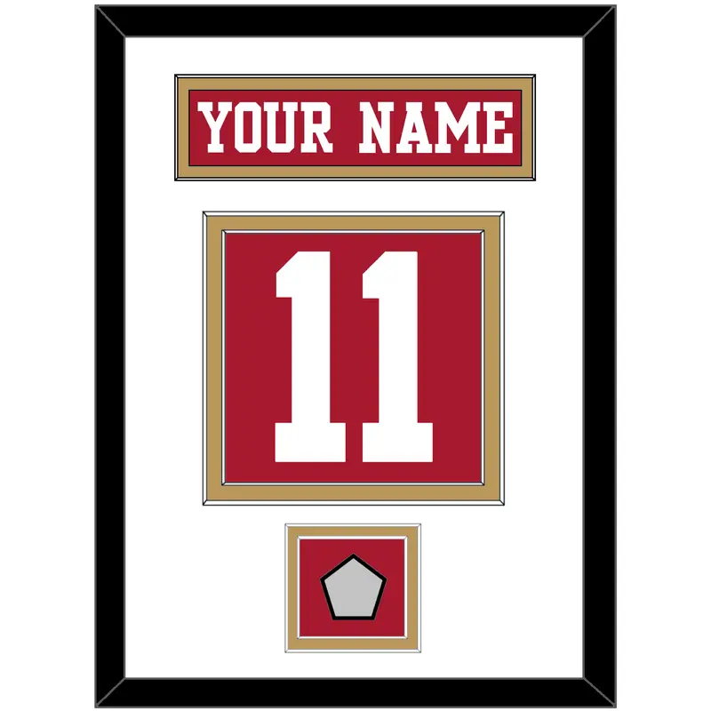 San Francisco Nameplate & Number (Back) With Super Bowl Patch - Home Red - Double Mat 1