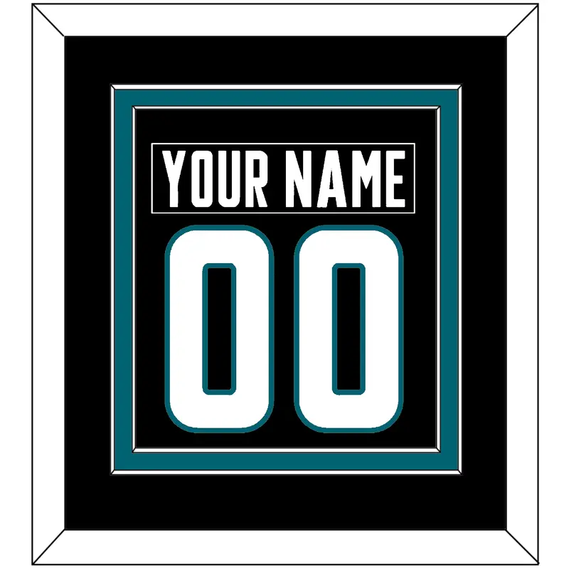 San Jose Nameplate & Number (Back) Combined - Alternate Black - Double Mat 2