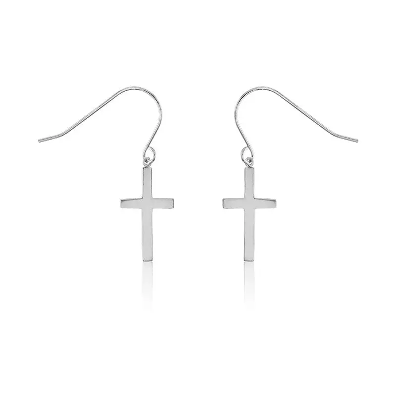 Sterling Silver Small Cross Earrings