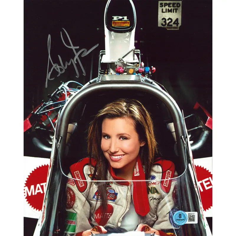 Ashley Force NHRA Authentic Signed 8x10 Vertical Photo Autographed BAS 3