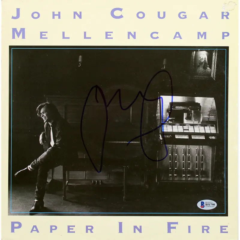 John Mellencamp Authentic Signed Paper In Fire Album Flat BAS #B51790