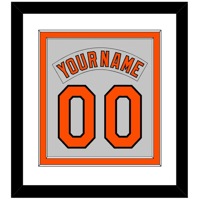 Baltimore Nameplate & Number Combined - Road Gray (1978-1988) - Double Mat 1