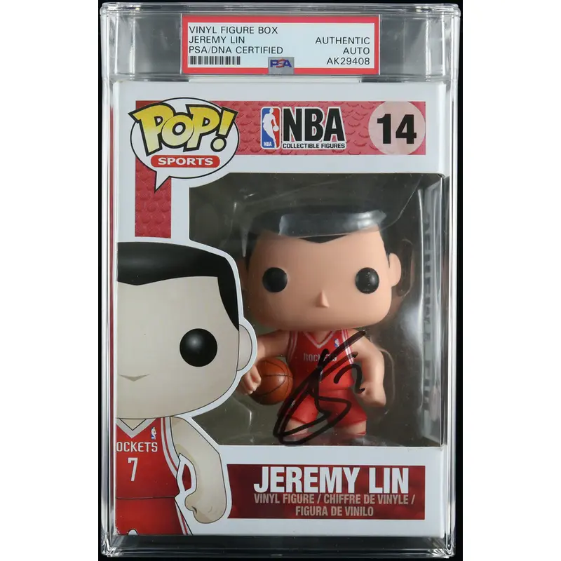 Jeremy Lin Signed Funko Pop! PSA/DNA Encapsulated Houston Rockets