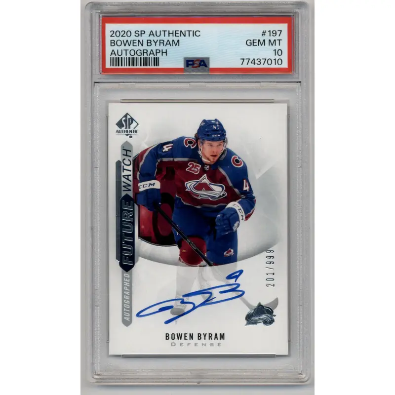 Bowen Byram 2020-21 SP Authentic Auto 201/999 PSA 10 Gem Mint