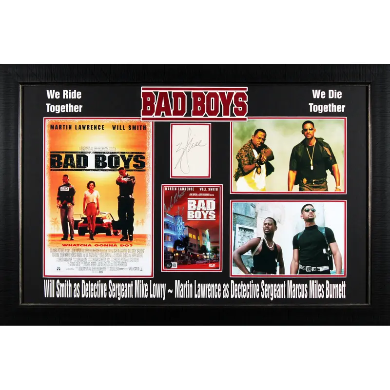 Will Smith & Martin Lawrence Bad Boys Authentic Signed Framed Display BAS