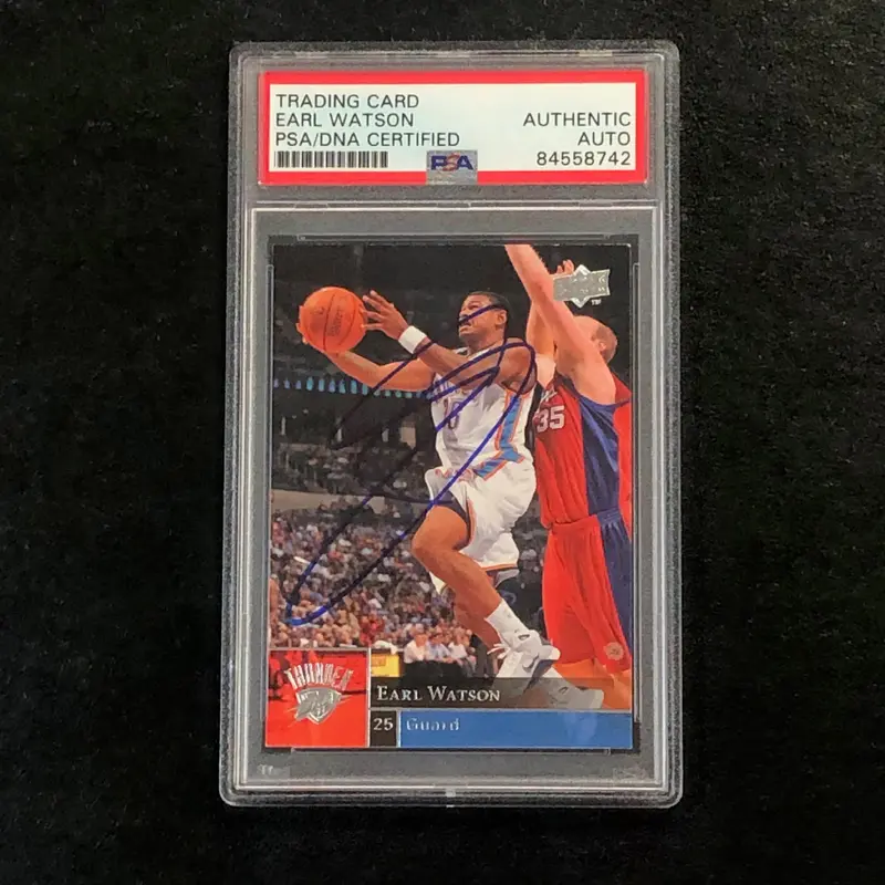 2009-10 Upper Deck Basketball #139 Earl Watson Signed Card AUTO PSA Slabbed Thunder