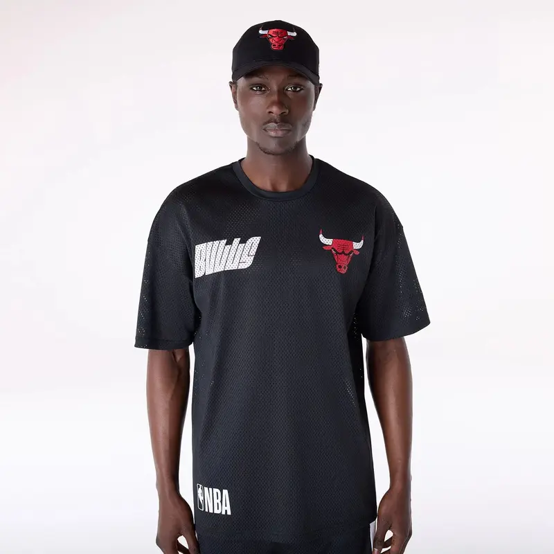 Chicago Bulls NBA Graphic Black Mesh T-Shirt