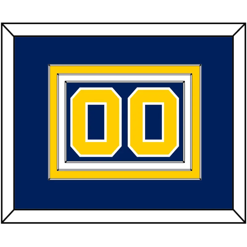 Navy Basketball Number - Road Blue (1983-1987) - Triple Mat 2