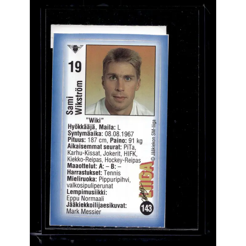 1992-93 JyvsHyv HockeyLiiga - Sami Wikstrm #143