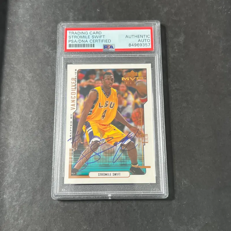 1999-00 Upperdeck MVP Rookie #194 Stromile Swift Signed Card PSA Slabbed Auto Tigers