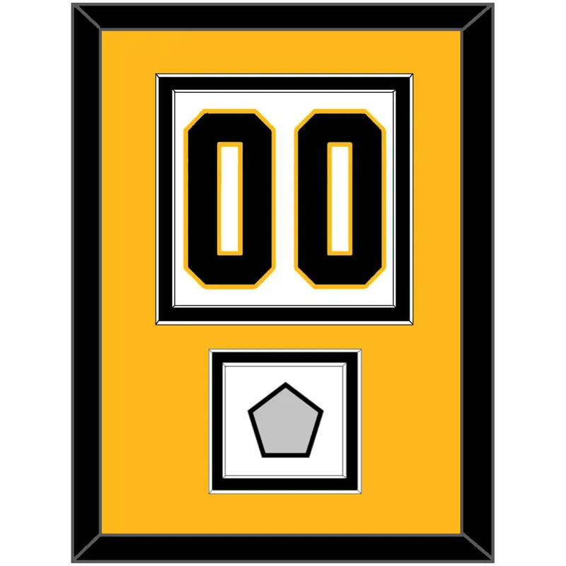 Pittsburgh Number (Back) & Stanley Cup Champions Patch - Road White - Double Mat 4