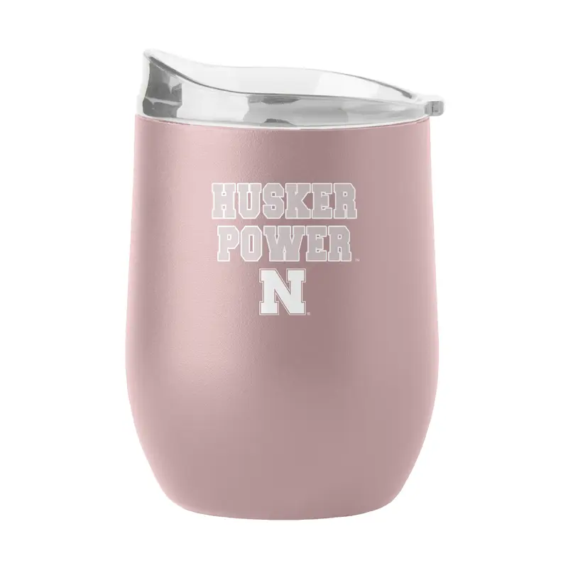 Nebraska 16oz Stencil Powder Coat Curved Beverage