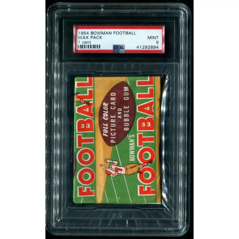 1954 Bowman Football Unopened 1 Cent Wax Pack PSA 9