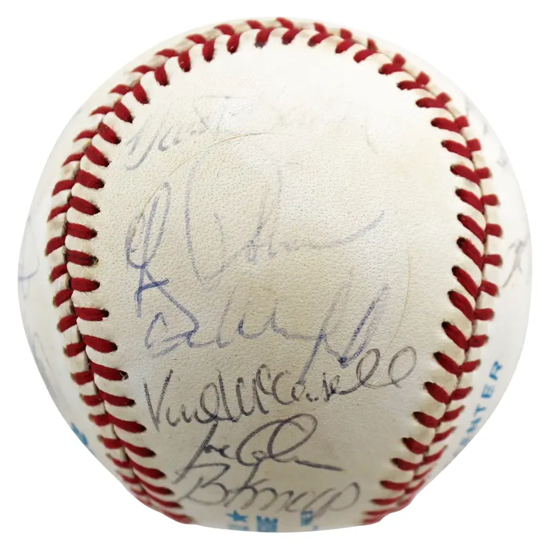 1990 Angels (21) Winfield, Bichette, Abbott,+18 Signed Oal Baseball BAS #AB92950