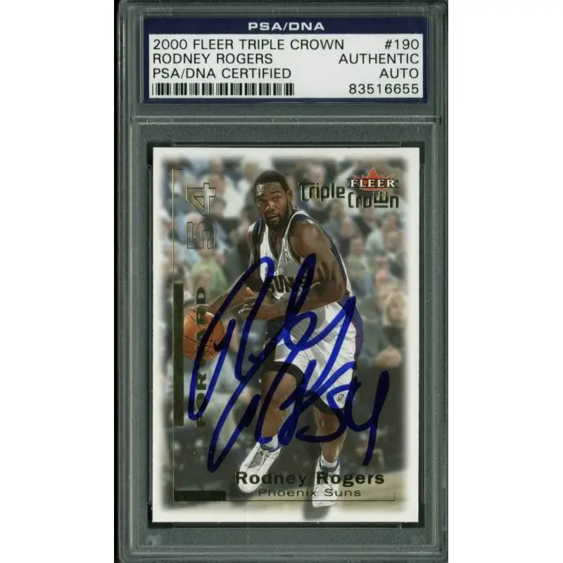 Suns Rodney Rogers Authentic Signed Card 2000 Fleer #190 PSA/DNA Slabbed