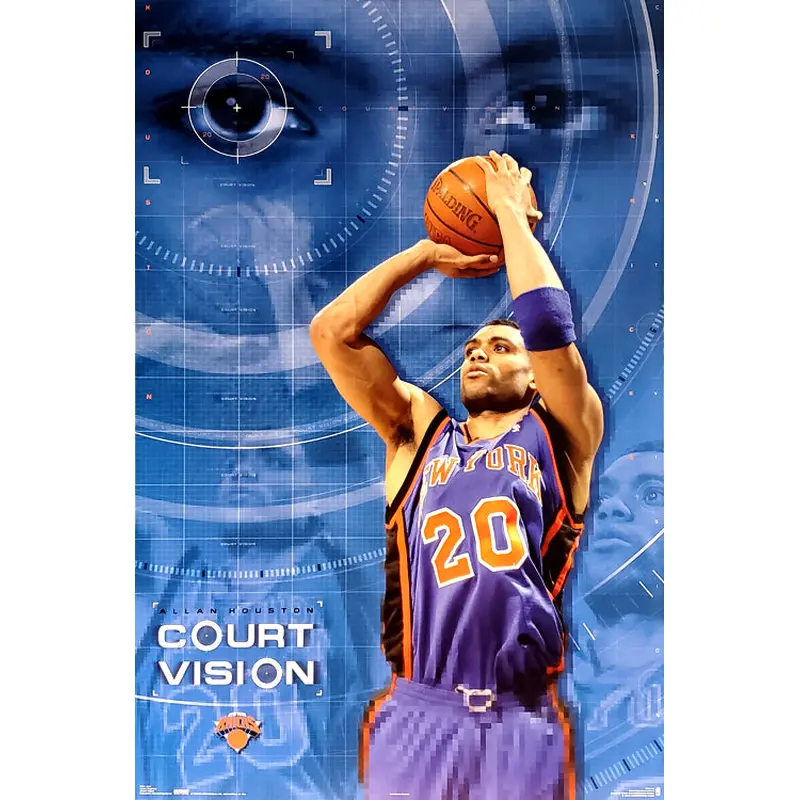 Allan Houston "Court Vision" New York Knicks NBA Action Poster - Costacos 2003