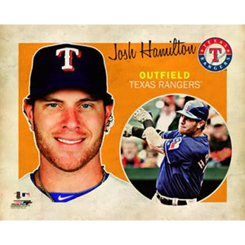 Josh Hamilton "Retro SuperCard" Texas Rangers Premium Poster - Photofile 16x20