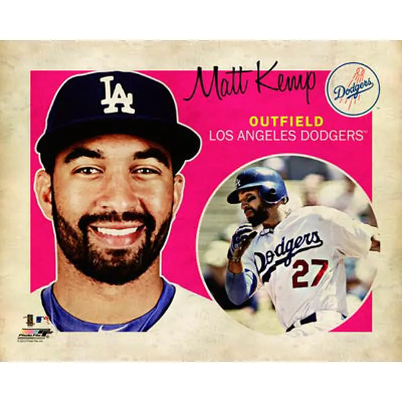 Matt Kemp "Retro SuperCard" Los Angeles Dodgers Premium Poster Print - Photofile 16x20