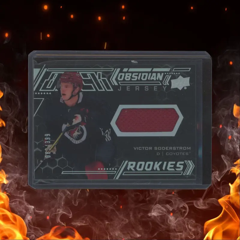2020-21 Upper Deck Black Victor Soderstrom Obsidian Jersey Rookie 082/399