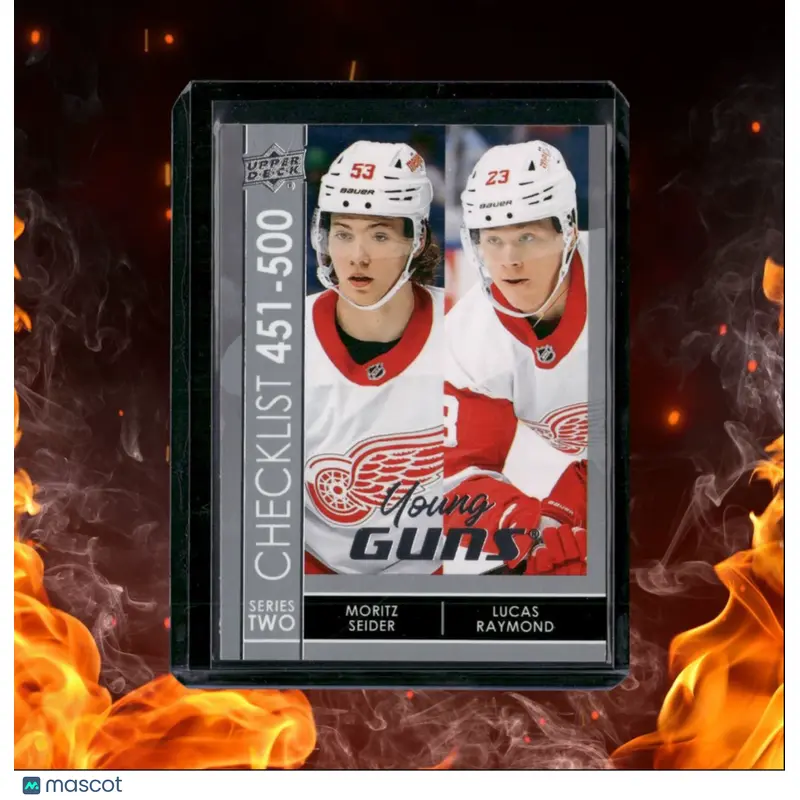 2021-22 Upper Deck Moritz Seider / Lucas Raymond Young Guns Checklist Rookie