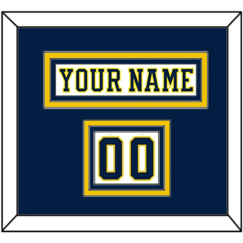 Michigan Hockey Nameplate & Number (Shoulder) - Home White (2019-2020) - Triple Mat 2