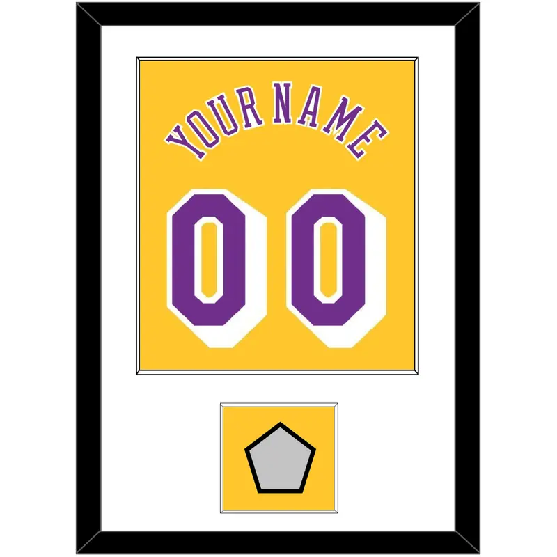 Los Angeles Name & Number With 2x Champions Patch - Home Yellow (1978-1997) - Single Mat 1