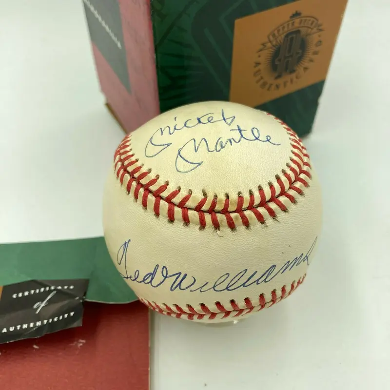 Mickey Mantle Ted Williams Carl Yastrzemski Triple Crown Signed Baseball UDA COA