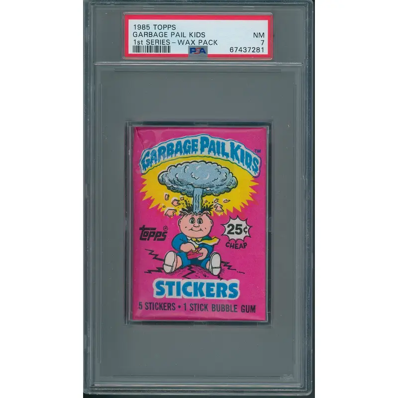 1985 Topps Garbage Pail Kids Unopened 1st Series Wax Pack PSA 7 (w/ price)