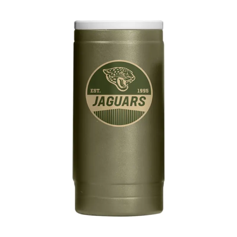 Jacksonville Jaguars  Badge Powder Coat Slim Can Coolie