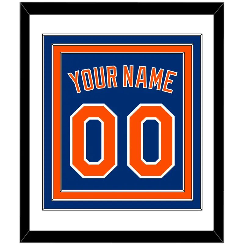 New York Name & Number - Alternate Home Blue - Triple Mat 1