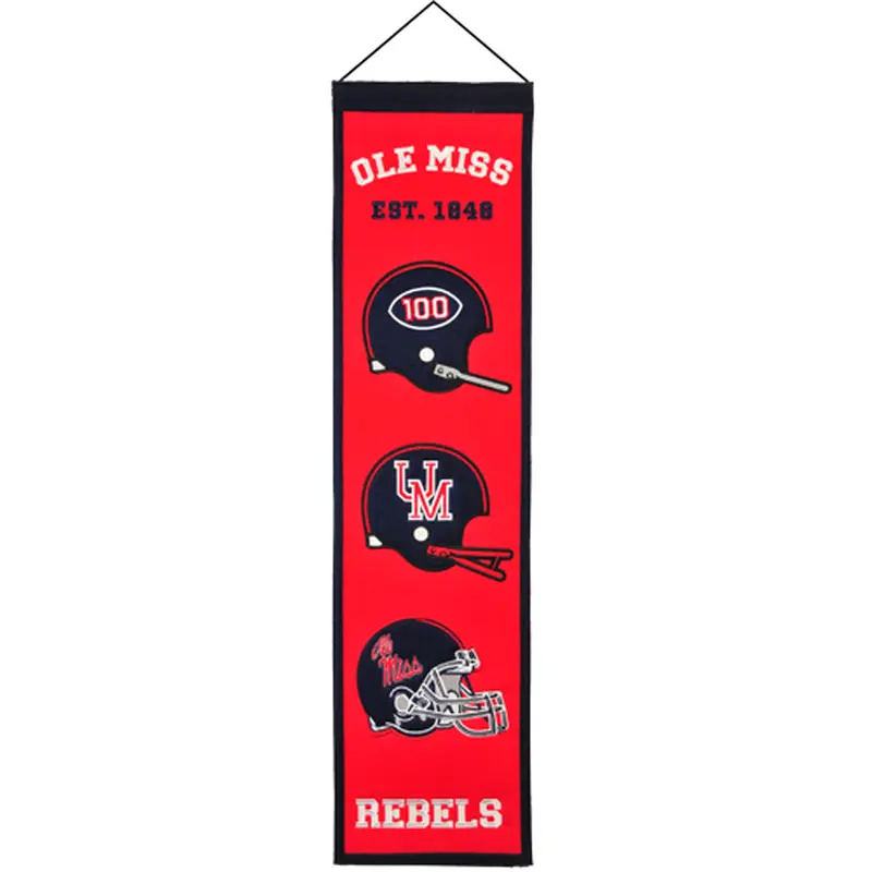 University of Mississippi Ole Miss Rebels Logo Evolution Heritage Banner