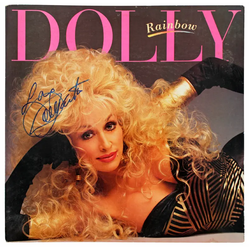Dolly Parton "Love" Authentic Signed Rainbow Album Cover BAS #AA49911