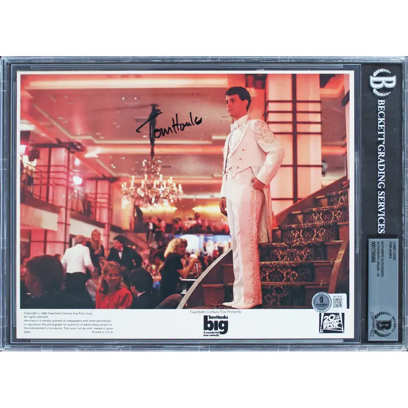 Tom Hanks Big Authentic Signed 8x10 Lobby Card Photo Auto Graded 10! BAS Slabbed
