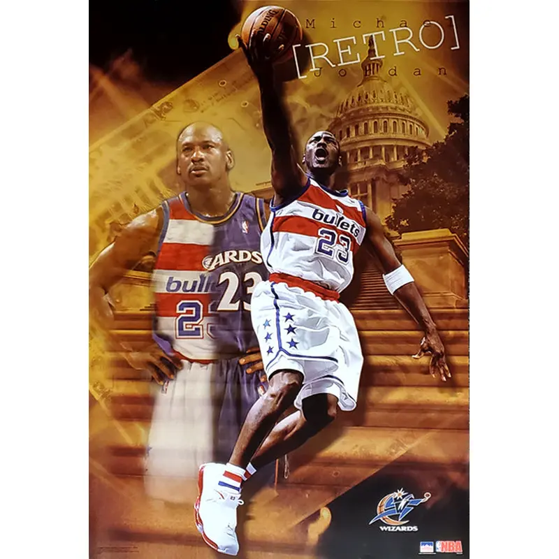 Michael Jordan "Bullets Retro" Washington Wizards Poster - Starline 2003