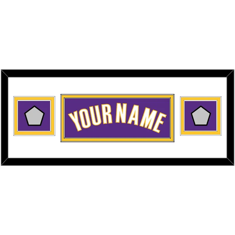 Los Angeles Name & 2 Trophy Patches - Road Purple (1999-2004) - Double Mat 2