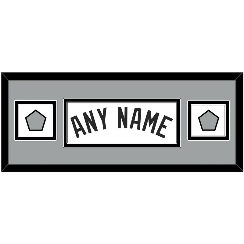 San Antonio Name With 2 Champions Banner Patches - Home White (1989-2002) - Double Mat 4