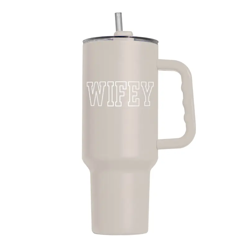 Wedding Collection Bubble Wifey 40oz Powder Coat Tumbler
