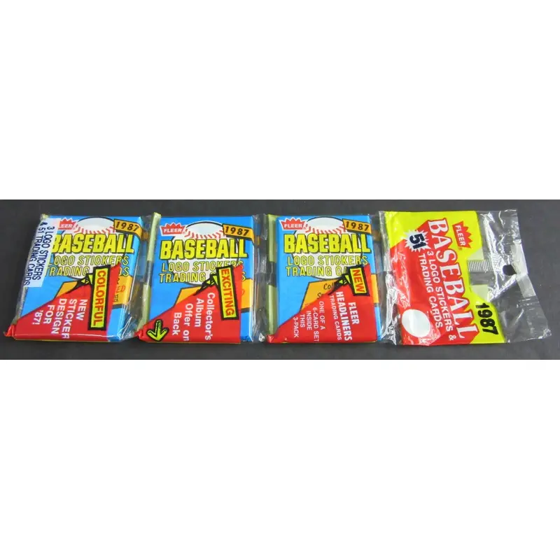 1987 Fleer Baseball Unopened Wax Pack Rack Pack (Blue)