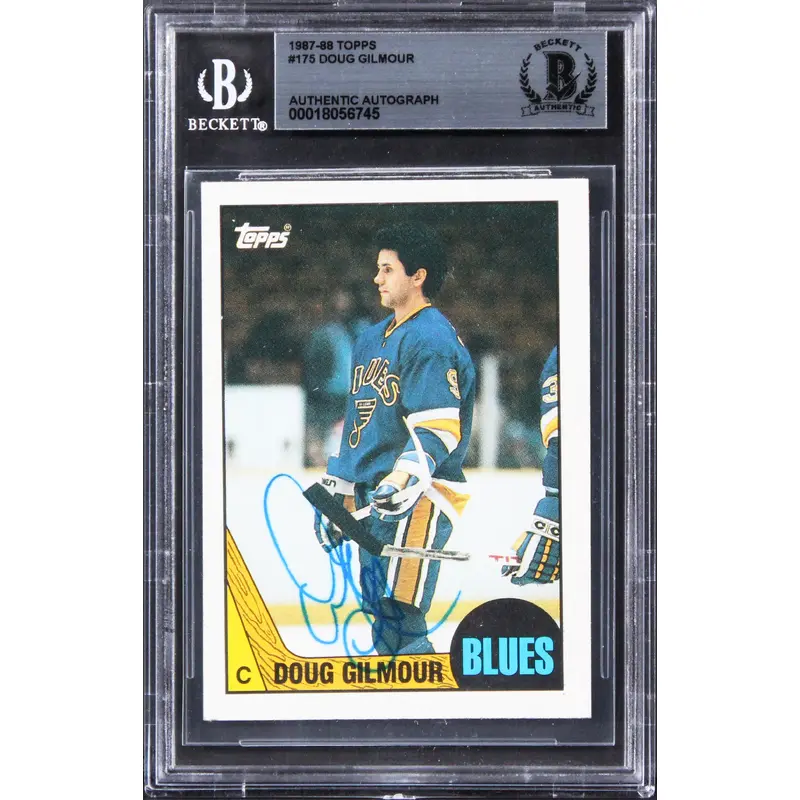 Blues Doug Gilmour Authentic Signed 1987 Topps #175 Card BAS Slabbed