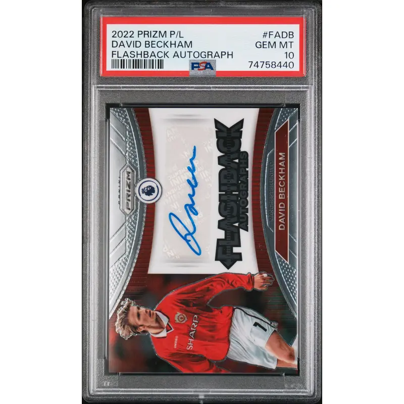 David Beckham 2022 Panini Prizm Flashback Auto PSA 10 Gem Mint