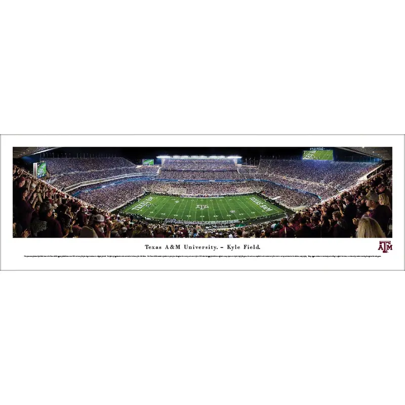 Texas A&M Football Kyle Field Game Night Panoramic Poster Print - Blakeway 2016
