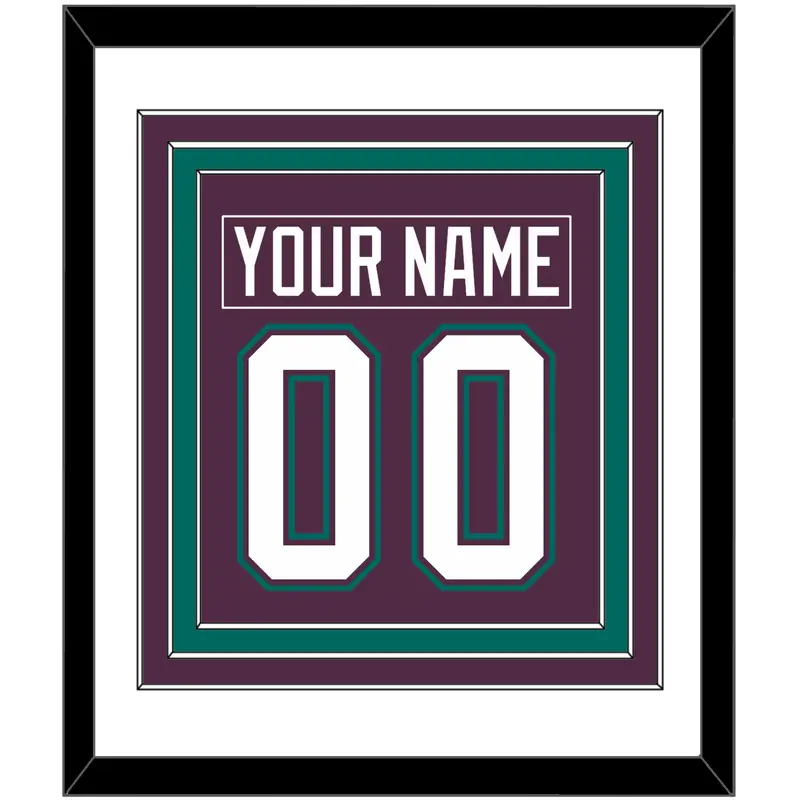 Anaheim Nameplate & Number (Back) Combined - Road Purple (1993-2006) - Triple Mat 2