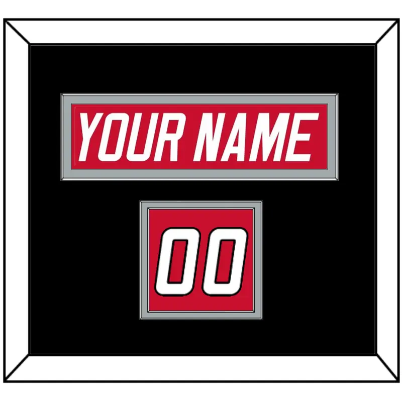 Carolina Nameplate & Number (Shoulder) - Road Red (1997-2000) - Double Mat 3