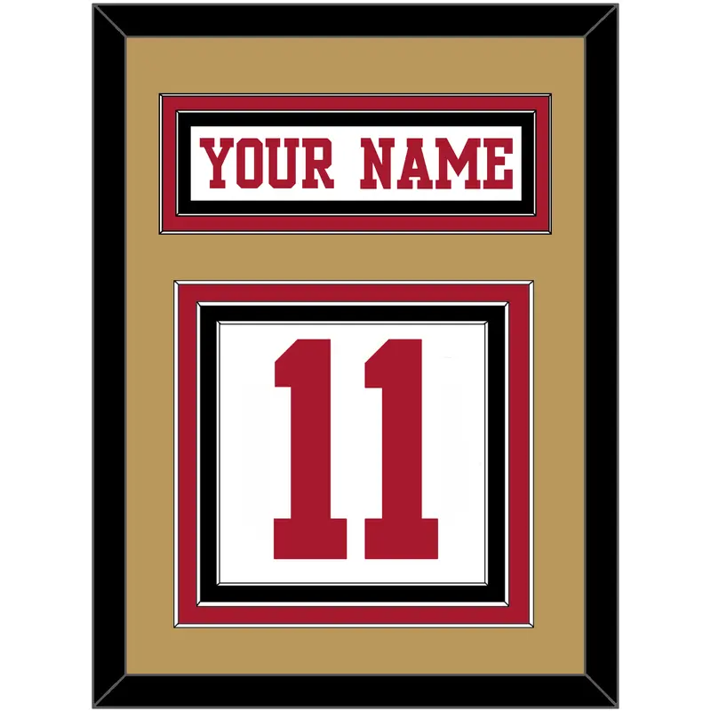 San Francisco Nameplate & Number (Back) - Road White - Triple Mat 5