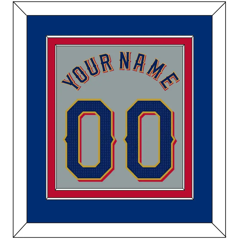 Texas Name & Number - Road Gray - Double Mat 3