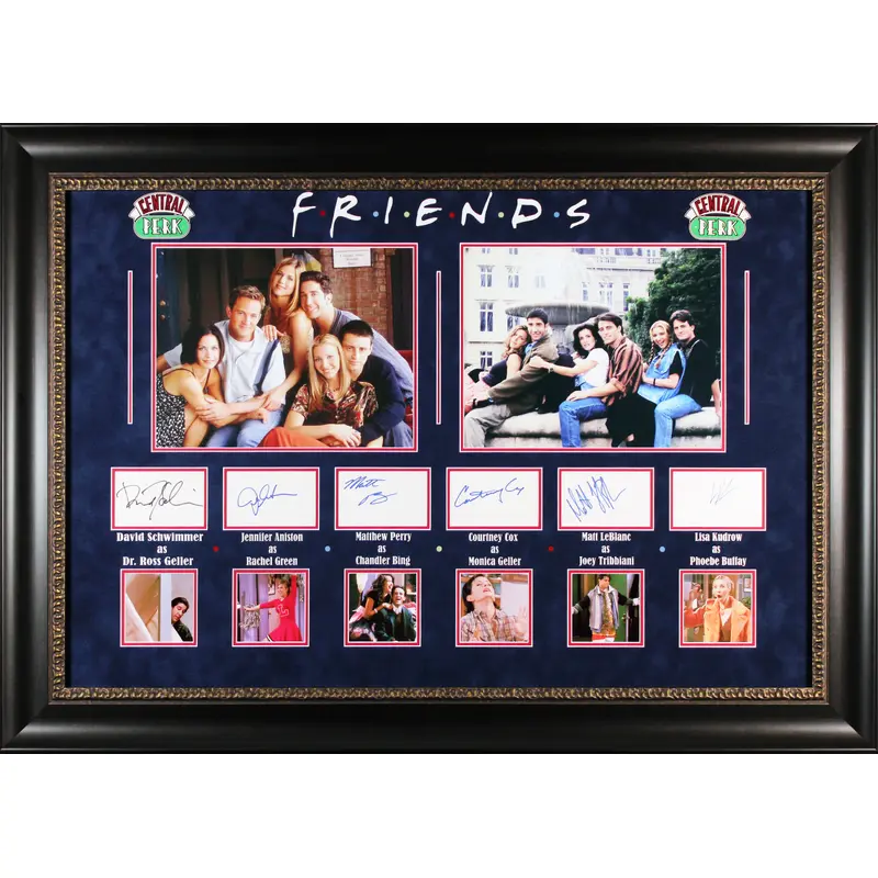 Friends (6) Perry, Aniston, Schwimmer, Cox +2 Signed Framed Display BAS #AD04917