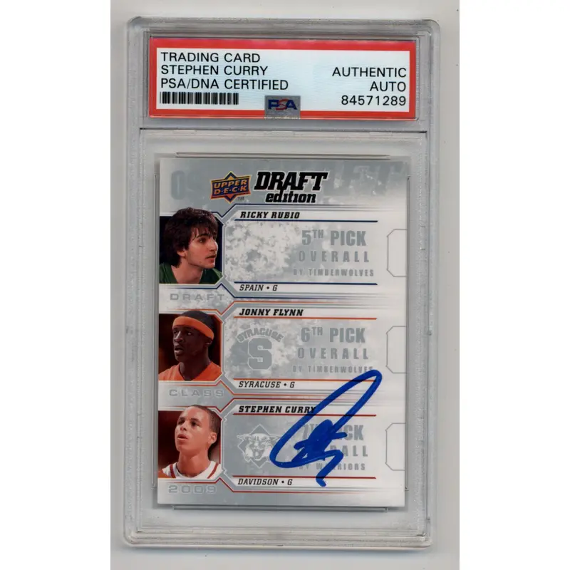 Curry/Flynn/Rubio 2009-10 Draft Edition PSA Authentic Auto