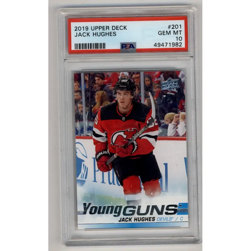 Jack Hughes 2019-20 Upper Deck Young Gun #201 PSA 10 Gem Mint 1982